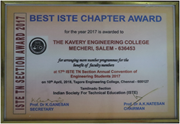 Best ISTE Chapter Award on 10th April 2018.
